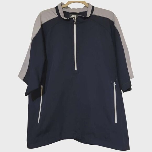 FootJoy Other - Foot Joy Short Sleeve Quarter Zip Athletic Shirt Large Blue & Gray